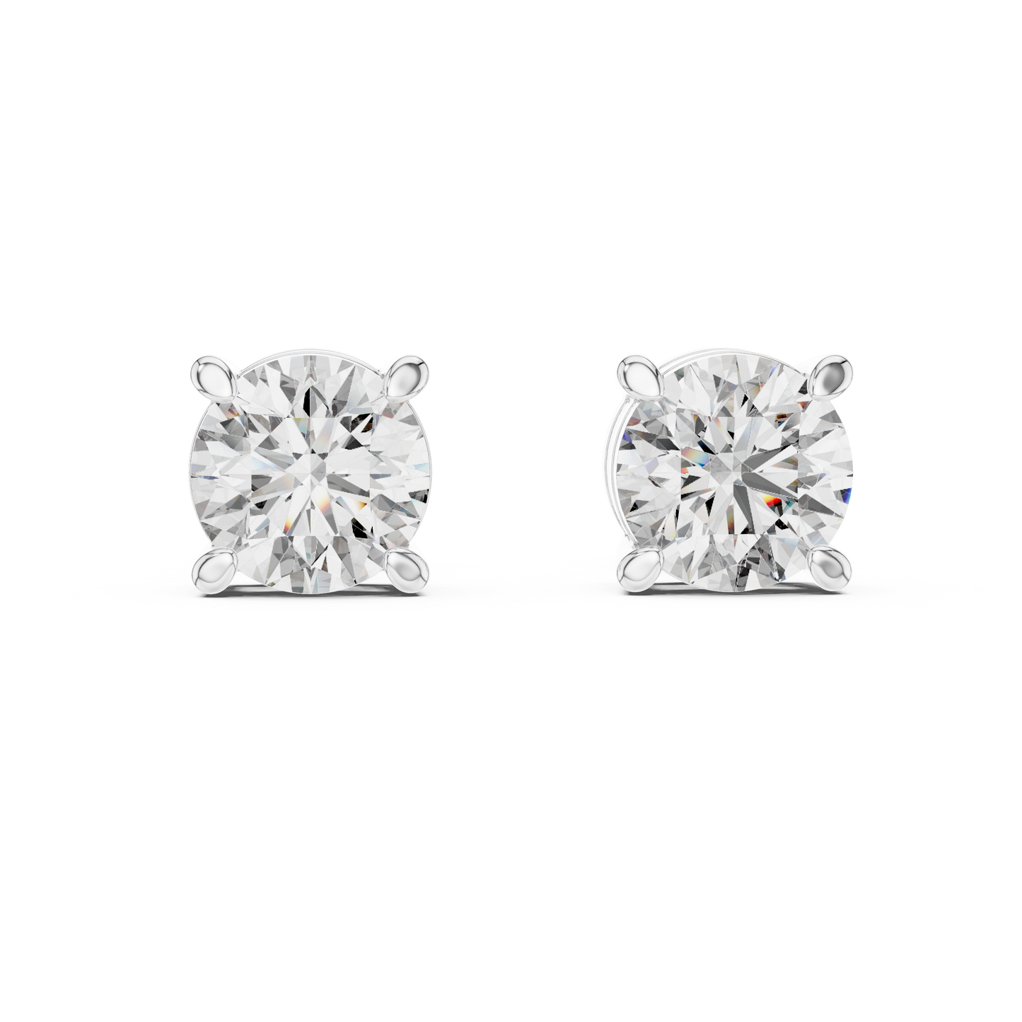 2.50 CTW Round Lab-Grown Diamond Solitaire Stud Earrings