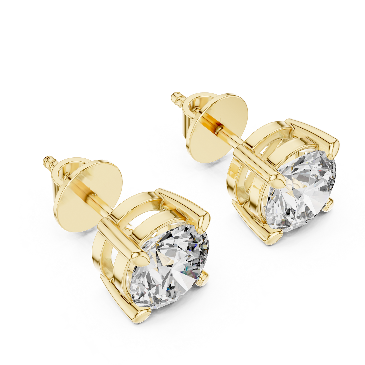 2.50 CTW Round Lab-Grown Diamond Solitaire Stud Earrings