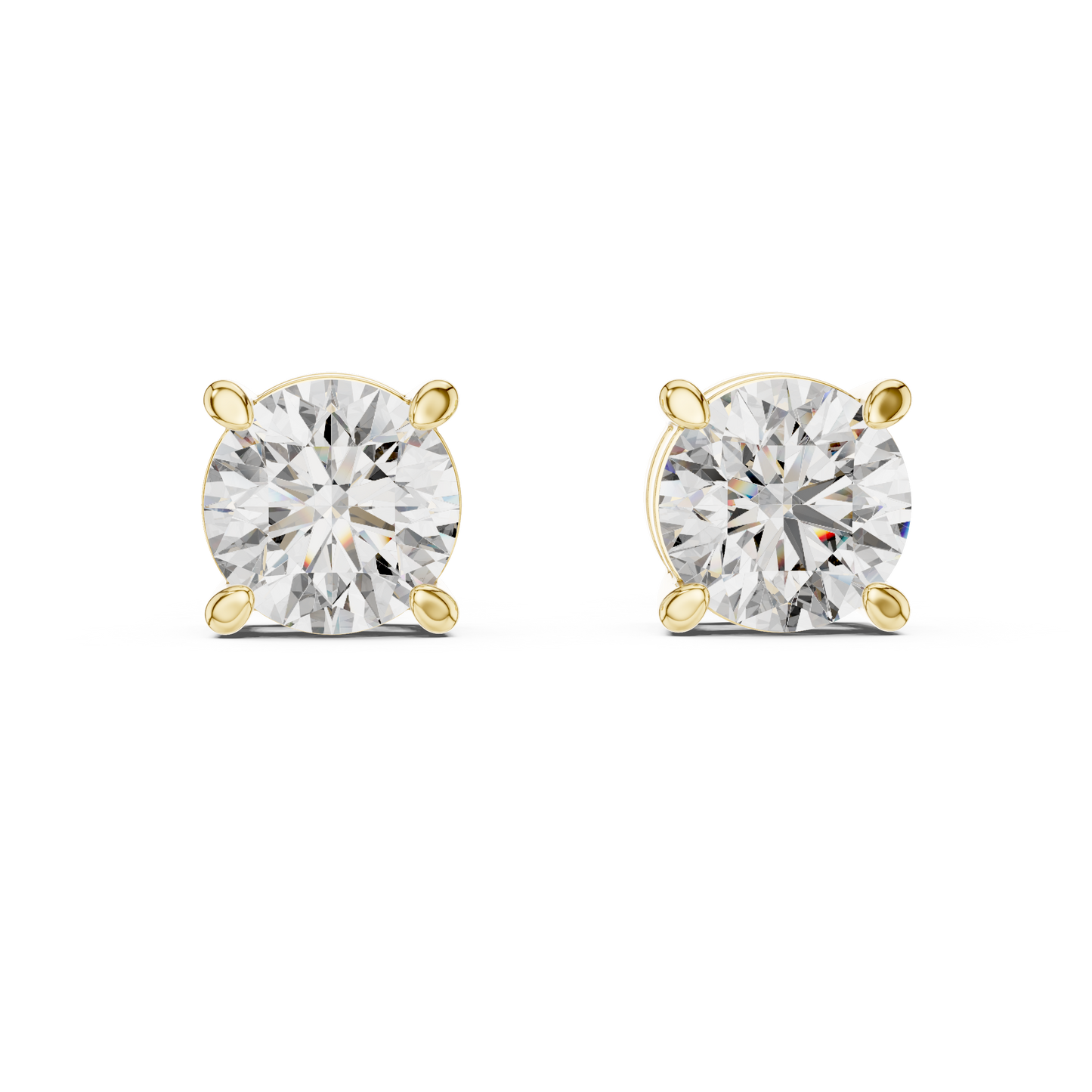 2.50 CTW Round Lab-Grown Diamond Solitaire Stud Earrings
