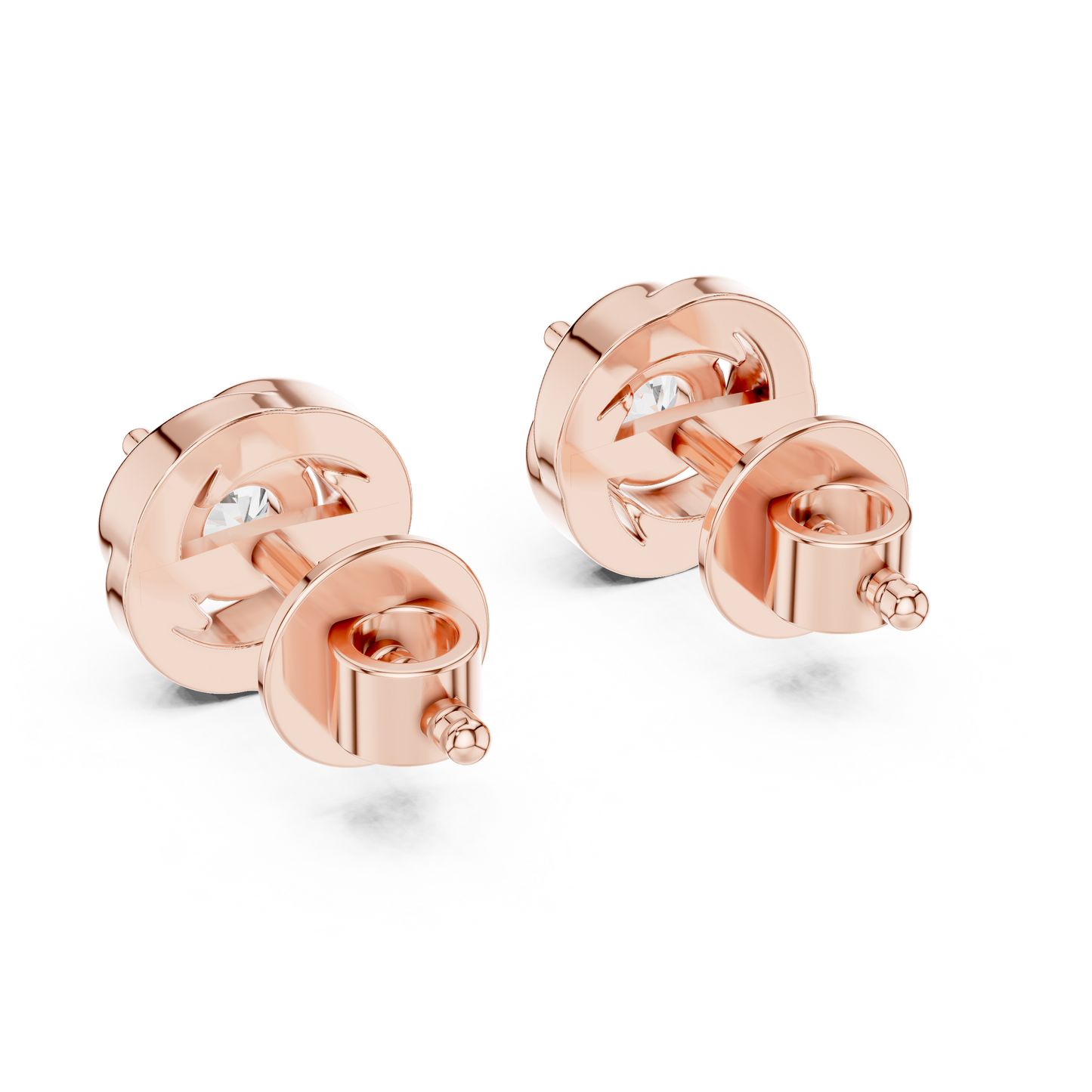 0.48 CTW Round Lab-Grown Diamond Swirl Knot Stud Earrings