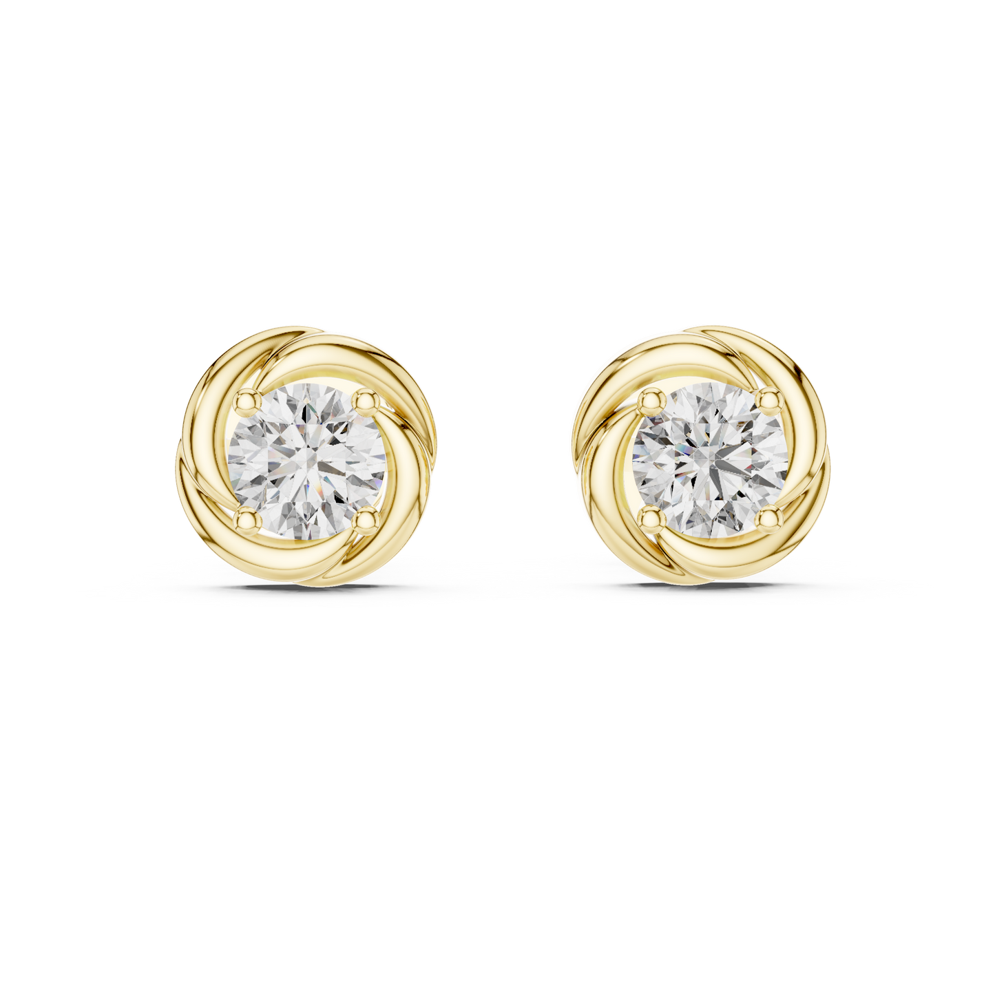 0.48 CTW Round Lab-Grown Diamond Swirl Knot Stud Earrings