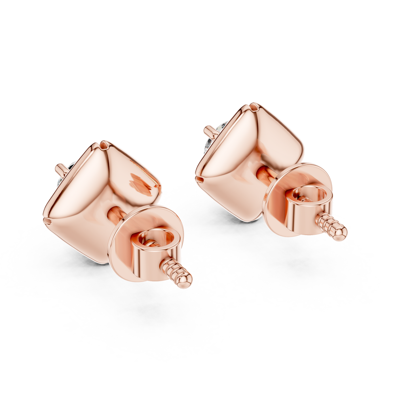 0.48 CTW Round Lab-Grown Diamond Geometric Stud Earrings