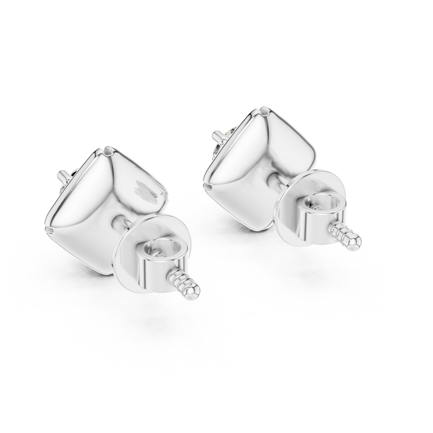 0.48 CTW Round Lab-Grown Diamond Geometric Stud Earrings