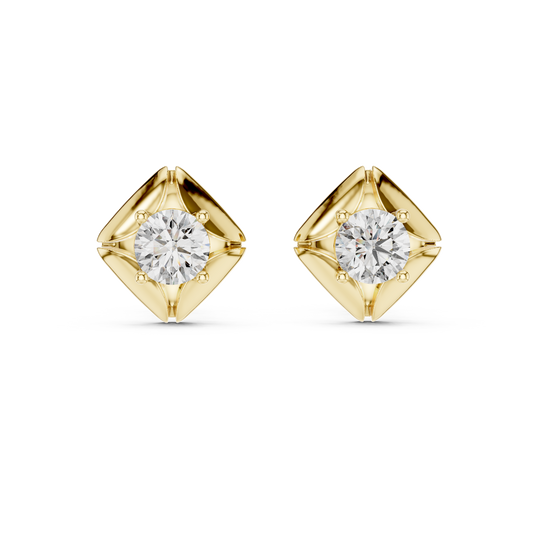 0.48 CTW Round Lab-Grown Diamond Geometric Stud Earrings