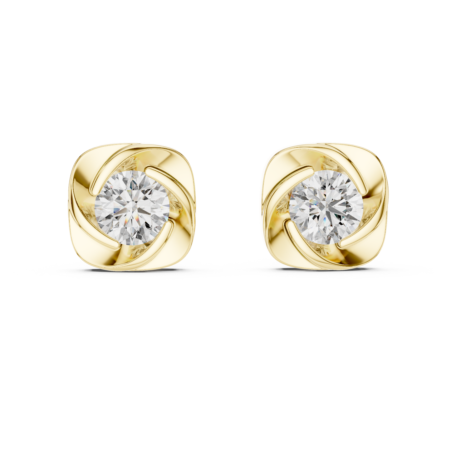 1.80 CTW Round Lab-Grown Diamond Floral Swirl Stud Earrings