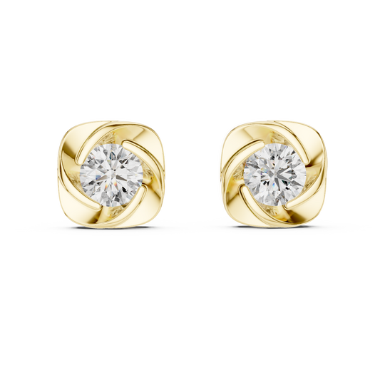 1.80 CTW Round Lab-Grown Diamond Floral Swirl Stud Earrings