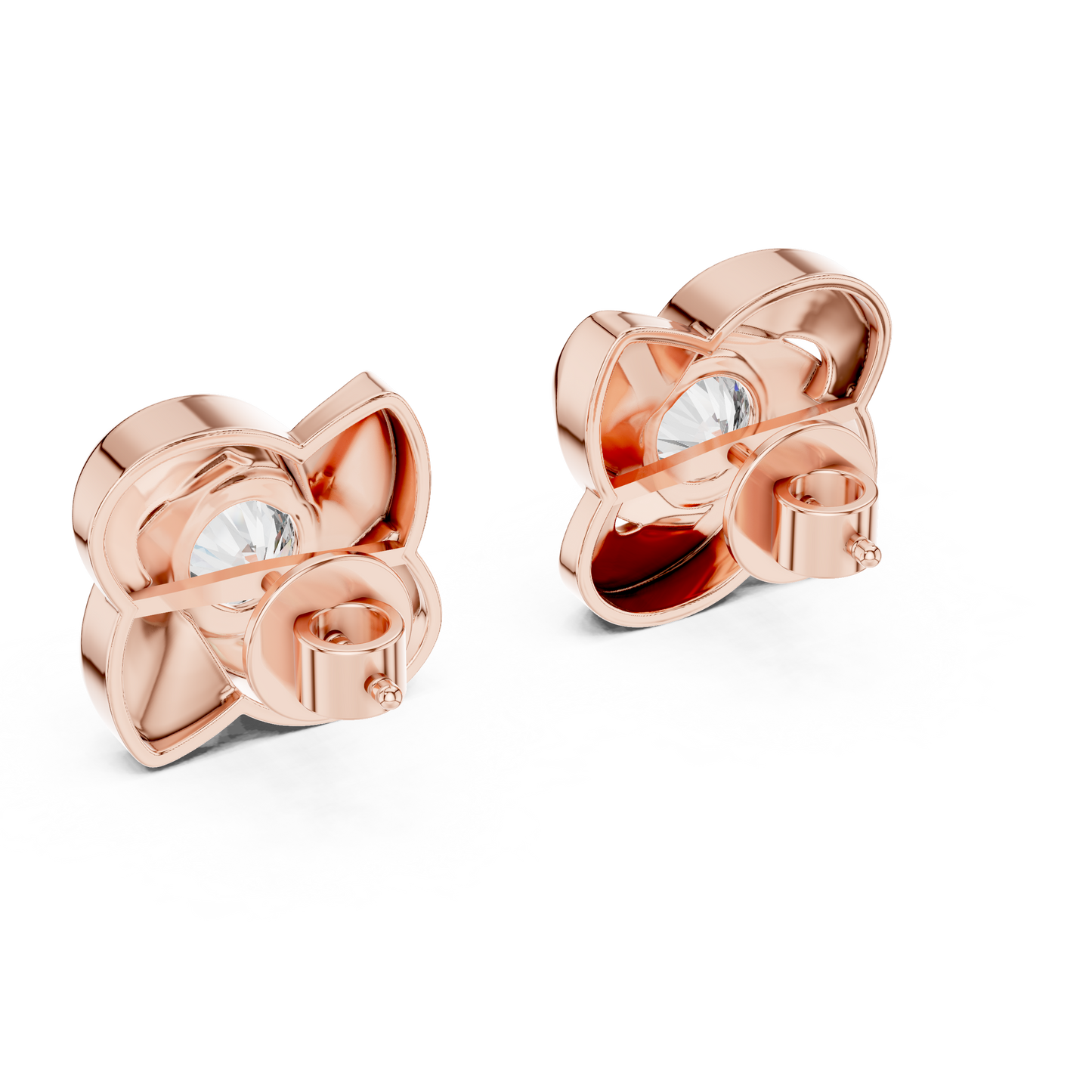 1.80 CTW Round Lab-Grown Diamond Pinwheel Swirl Stud Earrings
