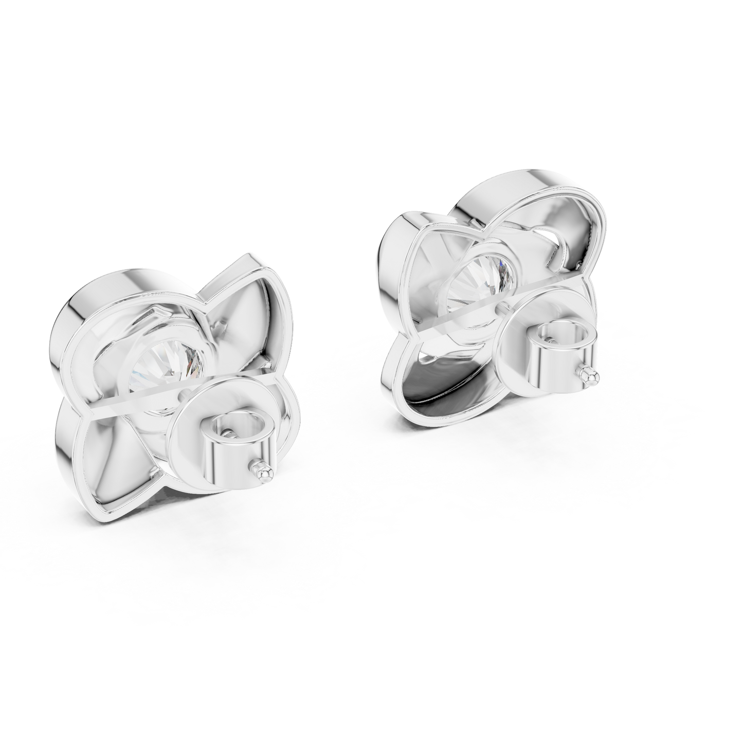 1.80 CTW Round Lab-Grown Diamond Pinwheel Swirl Stud Earrings