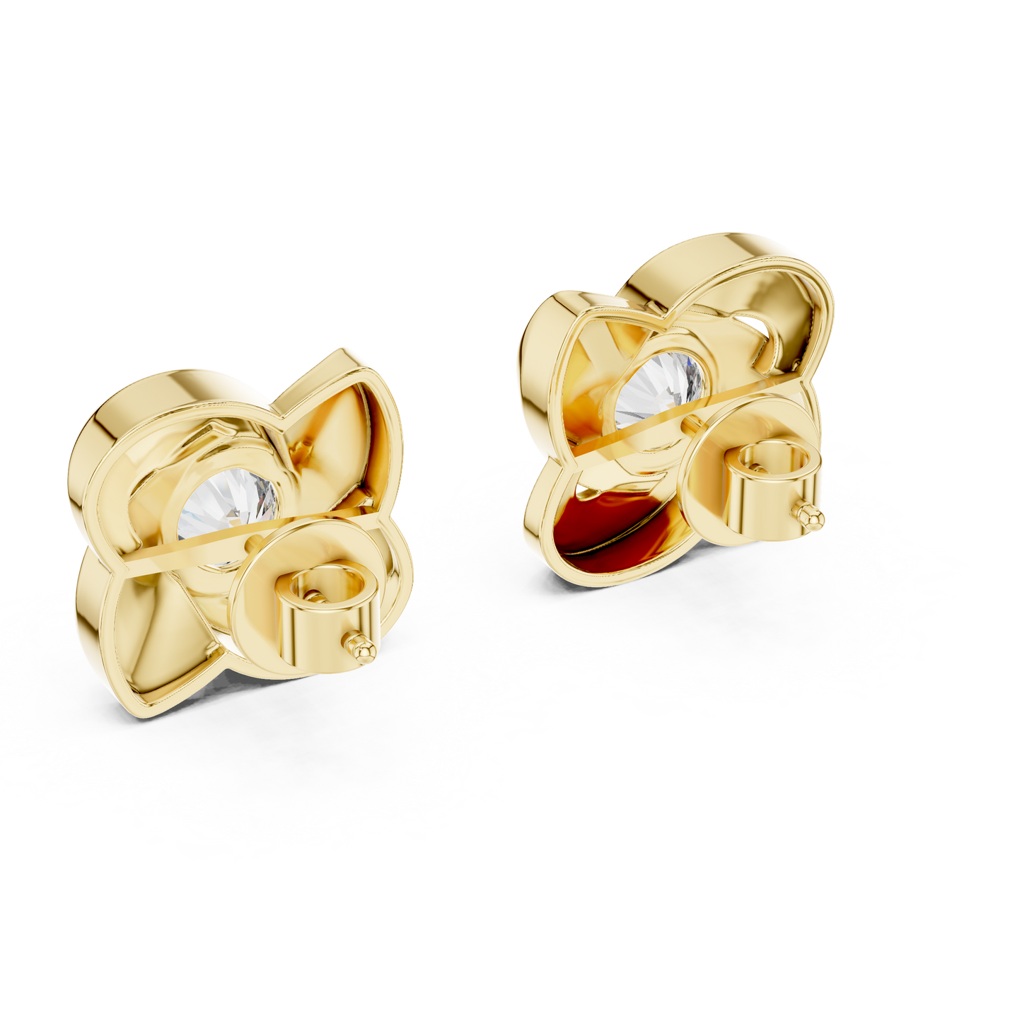 1.80 CTW Round Lab-Grown Diamond Pinwheel Swirl Stud Earrings