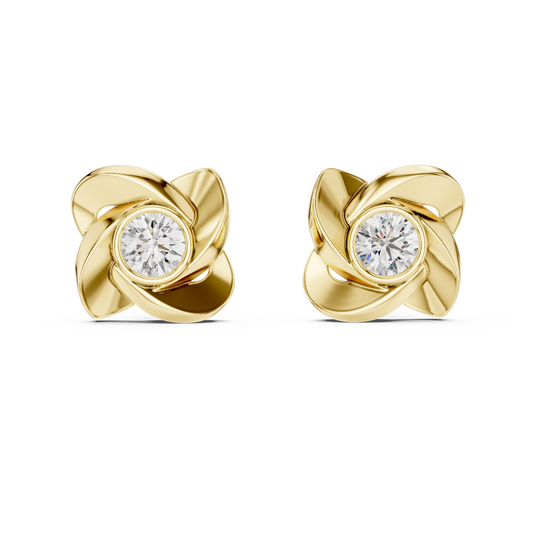 1.80 CTW Round Lab-Grown Diamond Pinwheel Swirl Stud Earrings