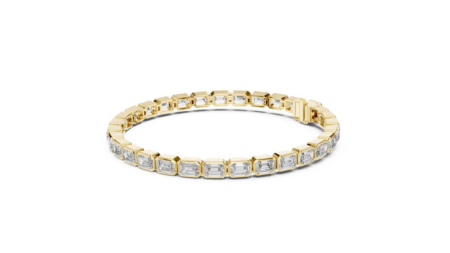 Emerald Cut Diamond Bezel Setting Bracelet