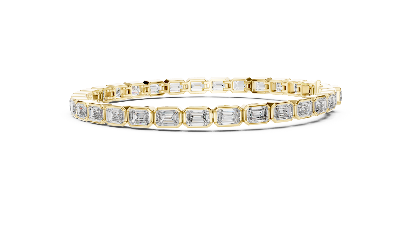 Emerald Cut Diamond Bezel Setting Bracelet