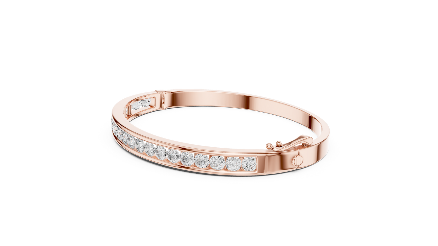 3.46 CTW Round Diamond Channel Set Half-Eternity Bangle