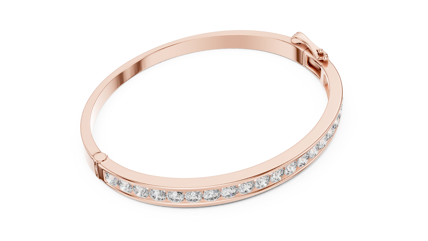 3.46 CTW Round Diamond Channel Set Half-Eternity Bangle