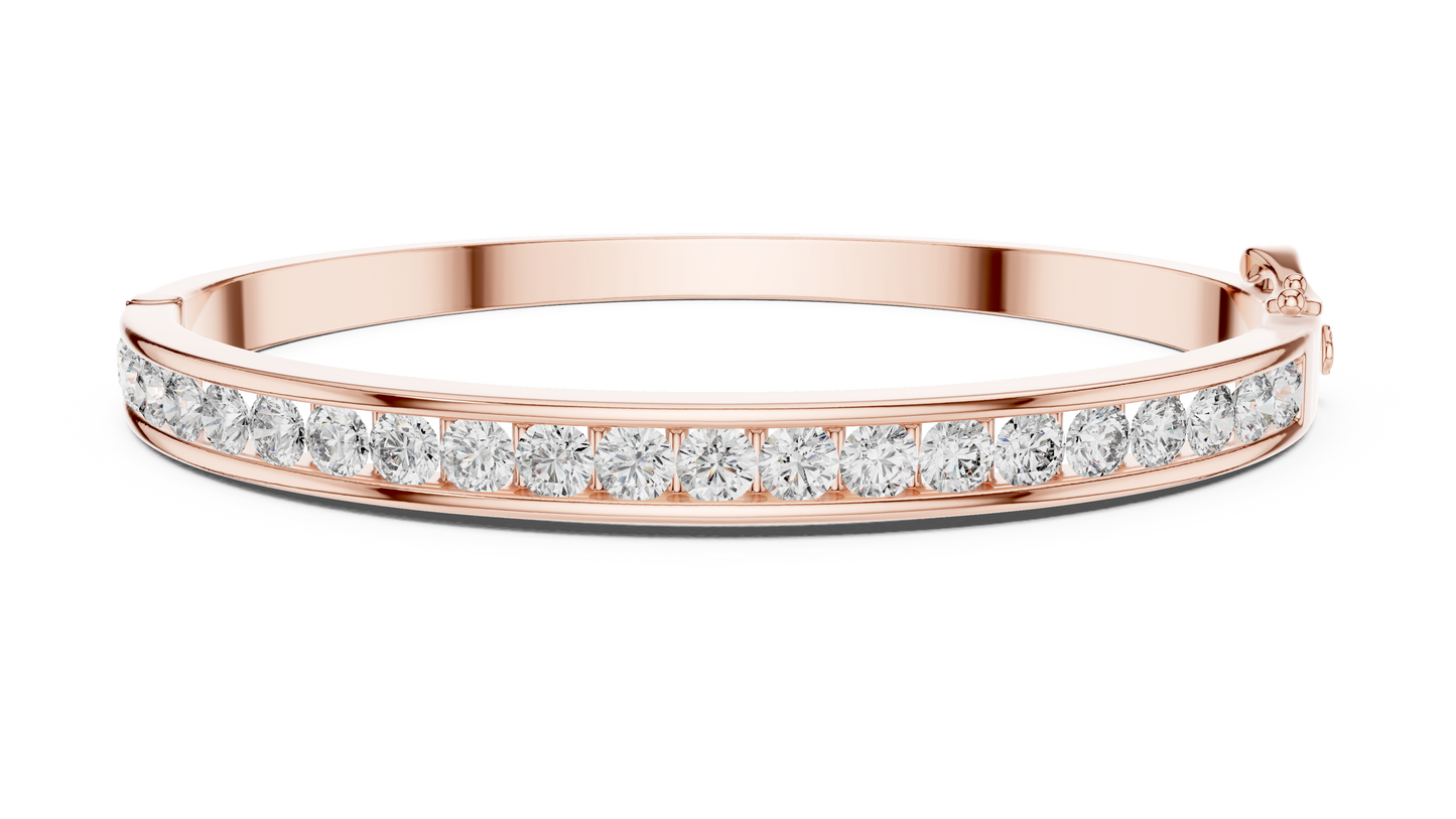 3.46 CTW Round Diamond Channel Set Half-Eternity Bangle