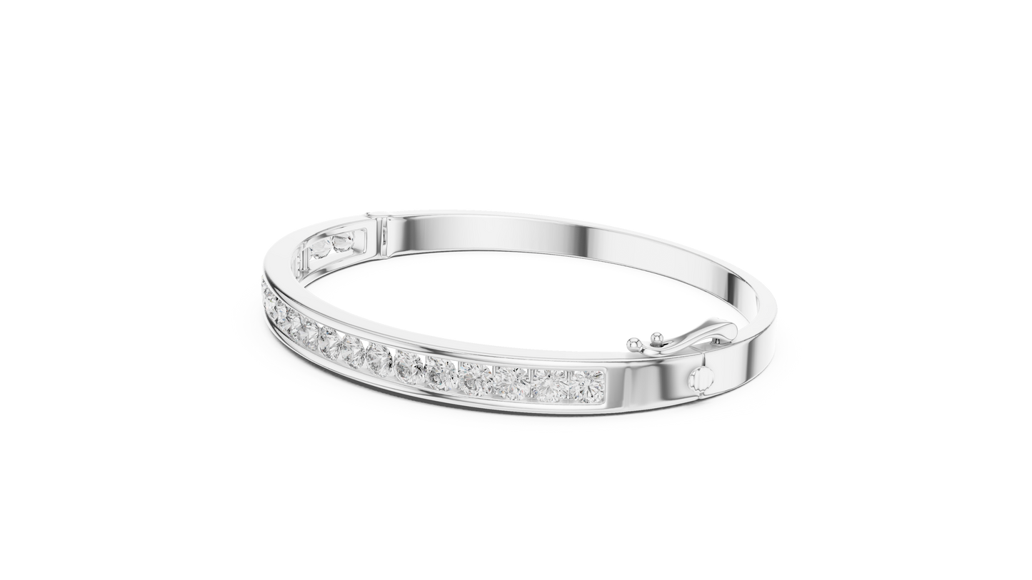 3.46 CTW Round Diamond Channel Set Half-Eternity Bangle