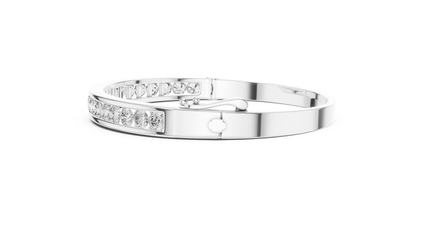 3.46 CTW Round Diamond Channel Set Half-Eternity Bangle