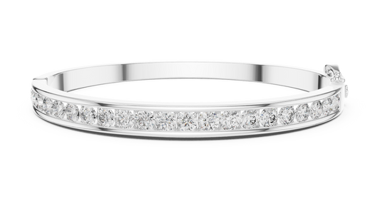 3.46 CTW Round Diamond Channel Set Half-Eternity Bangle