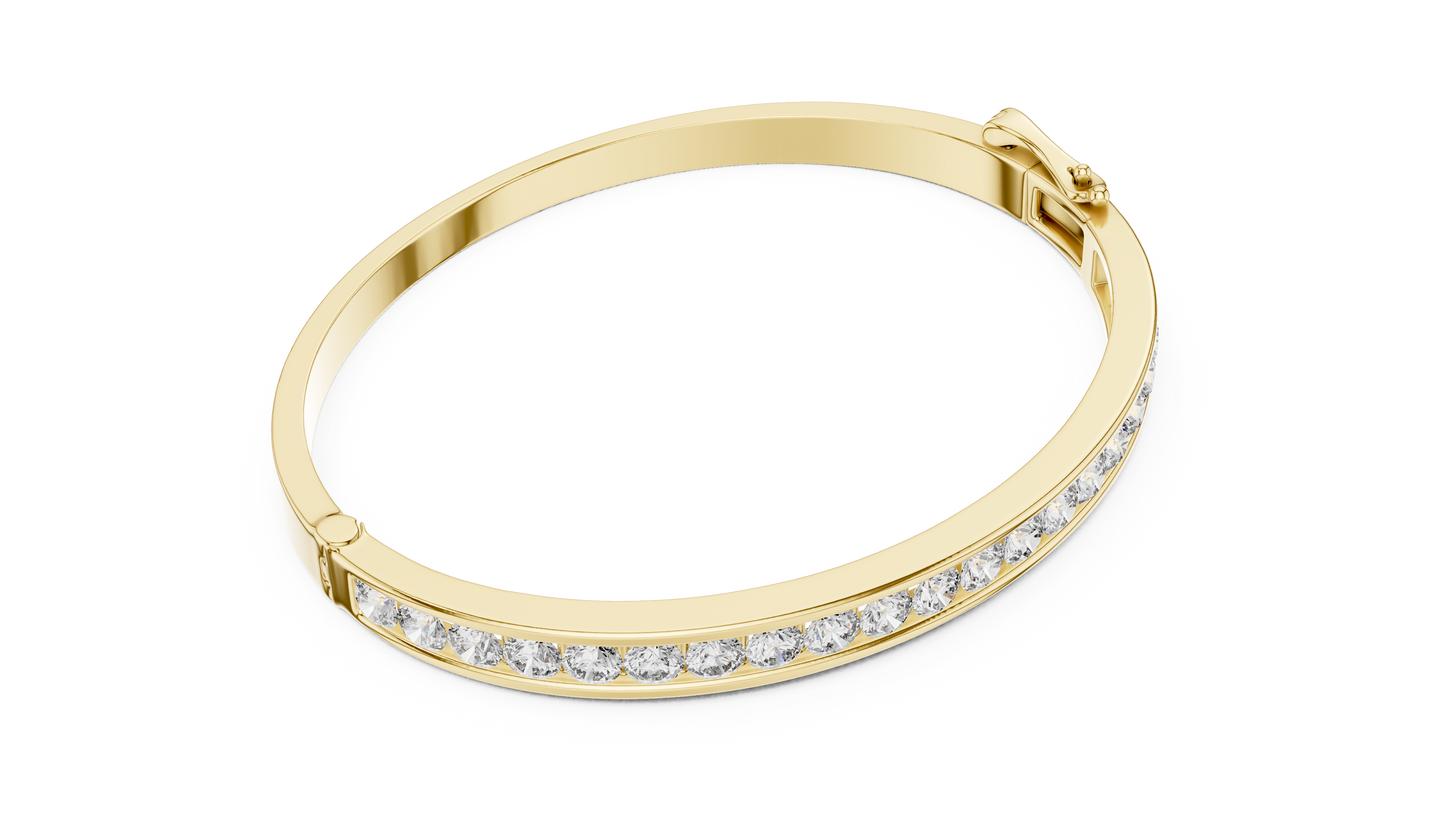 3.46 CTW Round Diamond Channel Set Half-Eternity Bangle