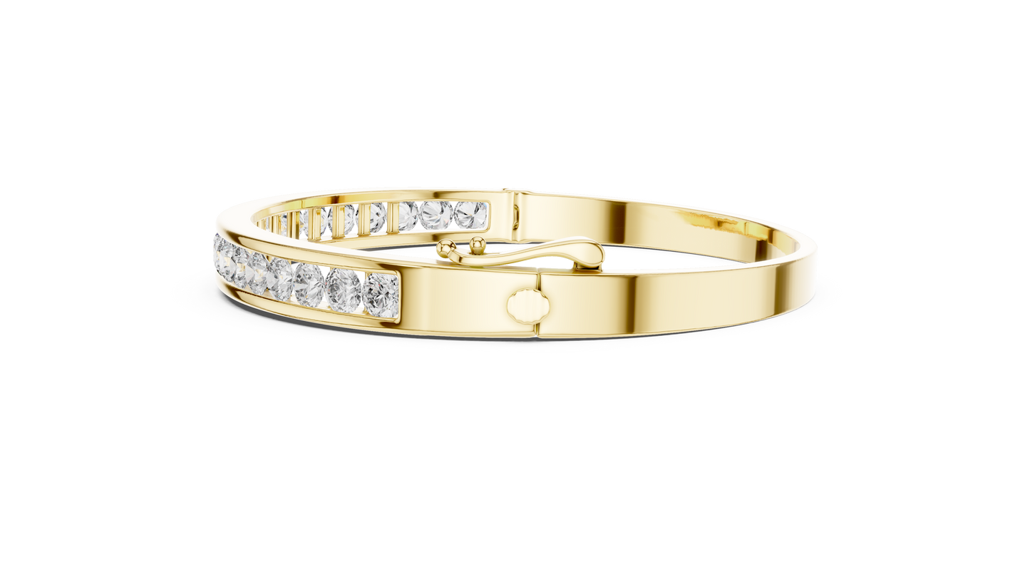3.46 CTW Round Diamond Channel Set Half-Eternity Bangle