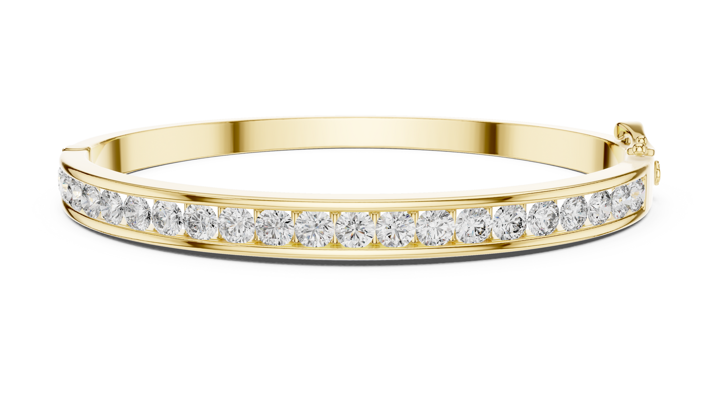 3.46 CTW Round Diamond Channel Set Half-Eternity Bangle