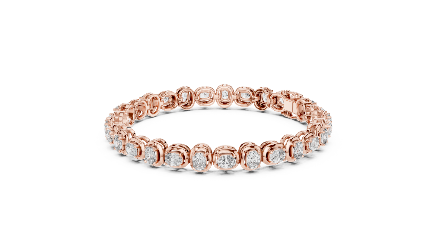 6.82 CTW Cushion Cut Diamond Tennis Bracelet