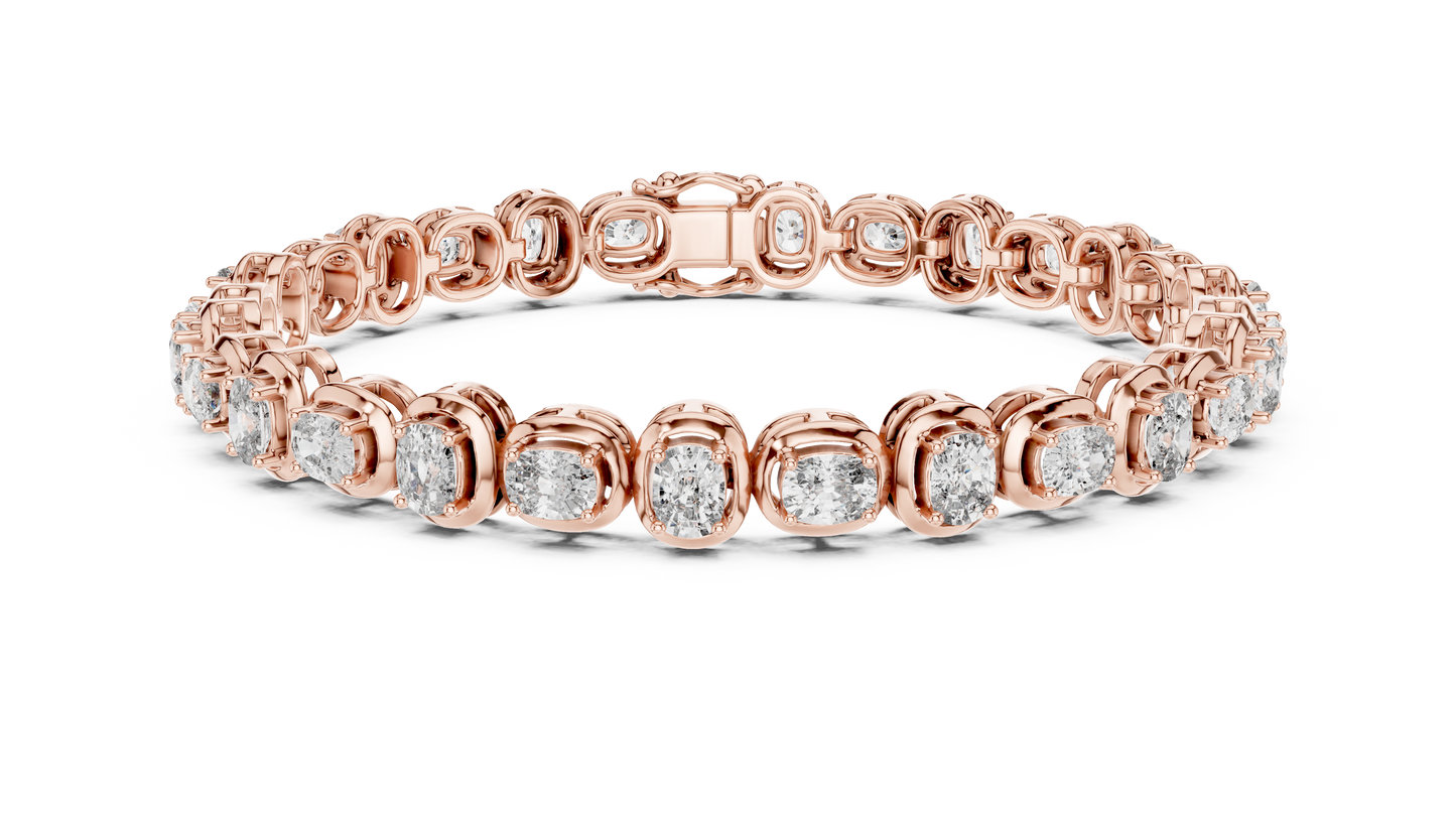 6.82 CTW Cushion Cut Diamond Tennis Bracelet