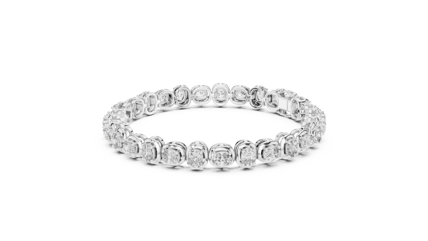 6.82 CTW Cushion Cut Diamond Tennis Bracelet
