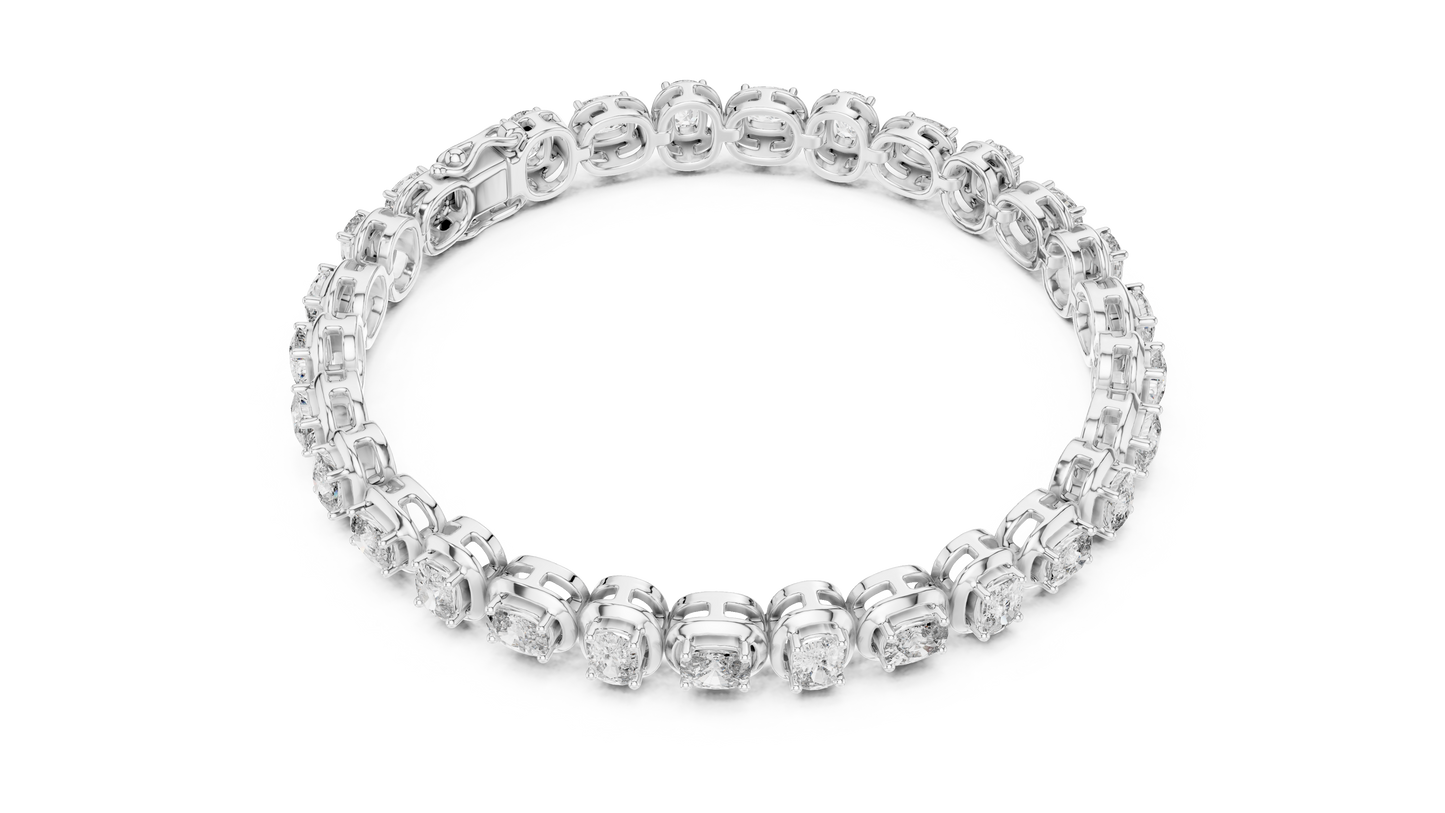 6.82 CTW Cushion Cut Diamond Tennis Bracelet