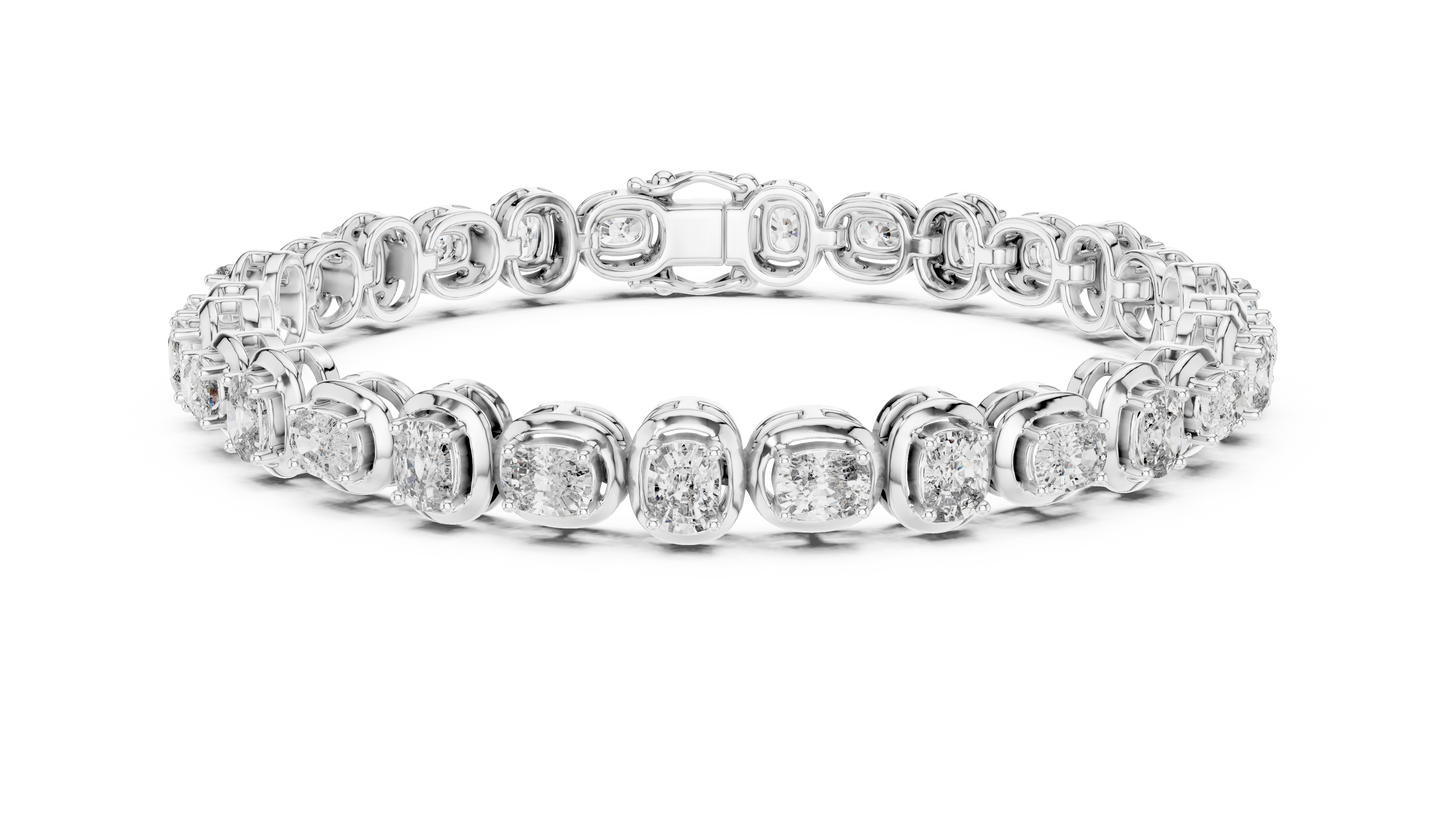 6.82 CTW Cushion Cut Diamond Tennis Bracelet