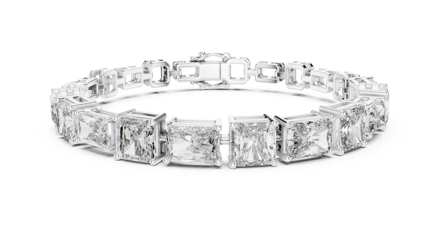 13.44 CTW Radiant & Emerald Cut Lab-Grown Diamond Link Bracelet