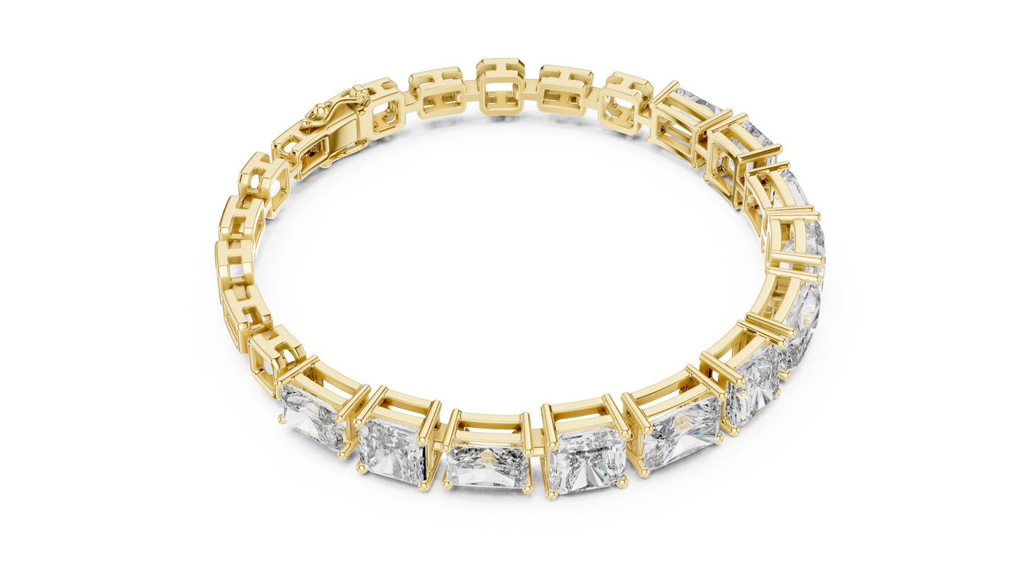13.44 CTW Radiant & Emerald Cut Lab-Grown Diamond Link Bracelet