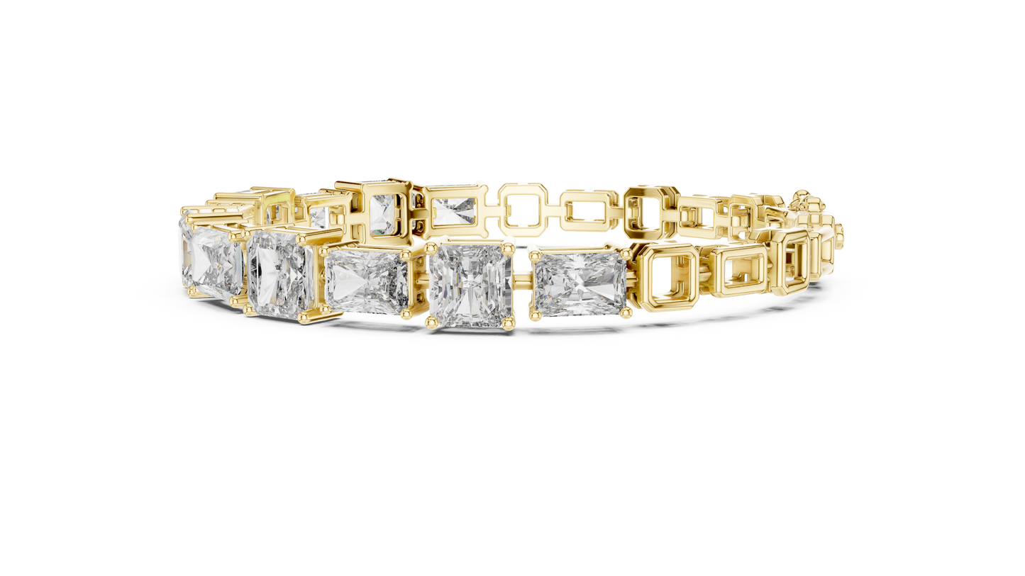 13.44 CTW Radiant & Emerald Cut Lab-Grown Diamond Link Bracelet