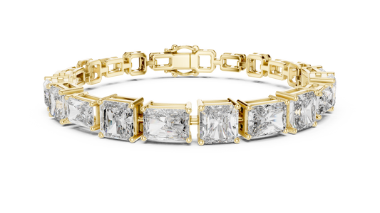 13.44 CTW Radiant & Emerald Cut Lab-Grown Diamond Link Bracelet