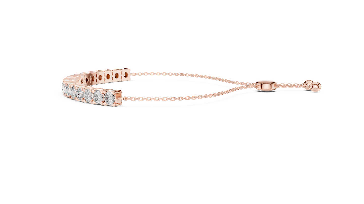 5.94 CTW Round Diamond Collet Setting Bolo Bracelet