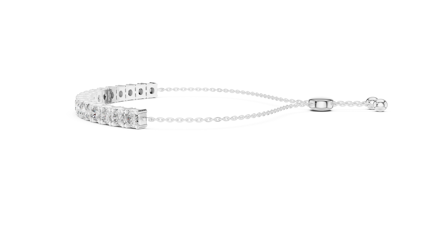 5.94 CTW Round Diamond Collet Setting Bolo Bracelet