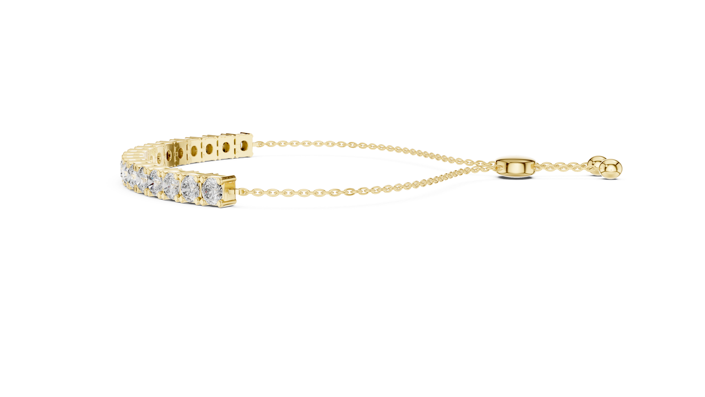 5.94 CTW Round Diamond Collet Setting Bolo Bracelet
