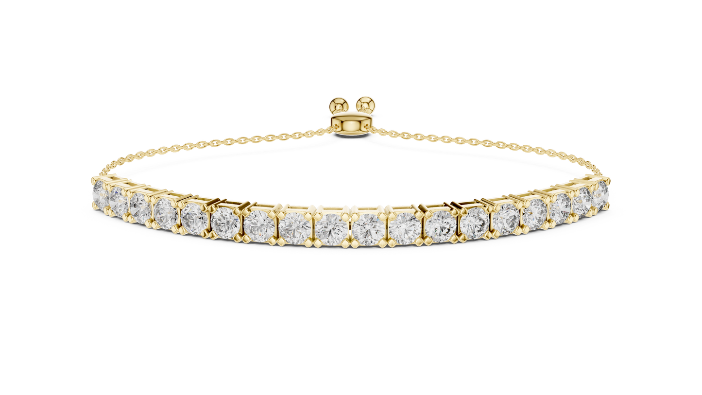 5.94 CTW Round Diamond Collet Setting Bolo Bracelet