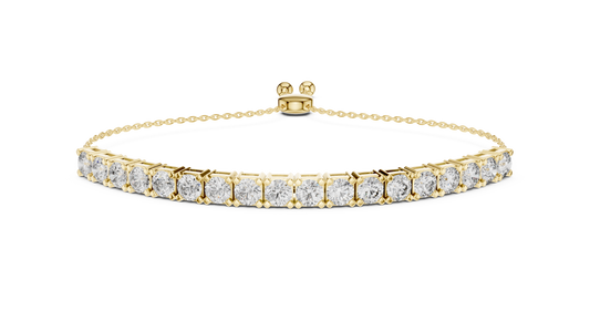 5.94 CTW Round Diamond Collet Setting Bolo Bracelet