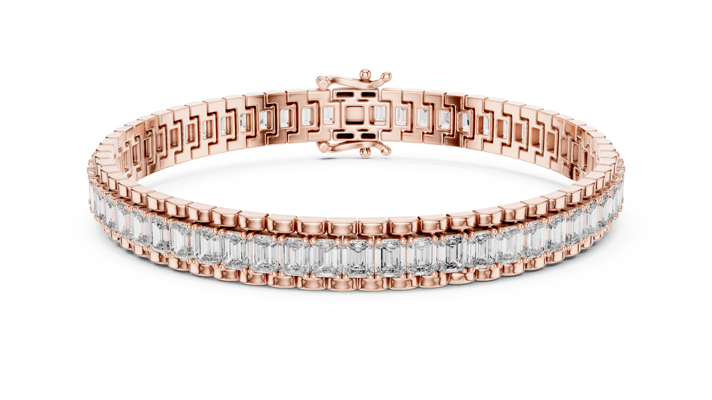 12.00 CTW Lab-Grown East-West Emerald Diamond Tennis Bracelet