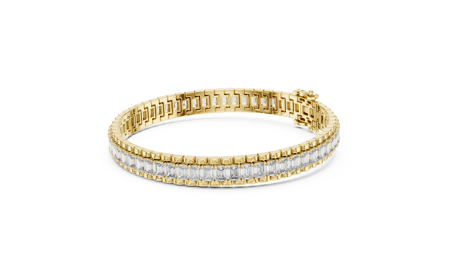 12.00 CTW Lab-Grown East-West Emerald Diamond Tennis Bracelet