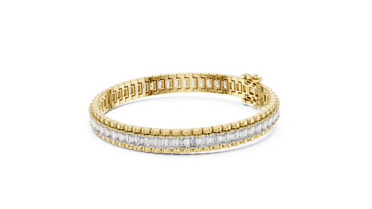 12.00 CTW Lab-Grown East-West Emerald Diamond Tennis Bracelet