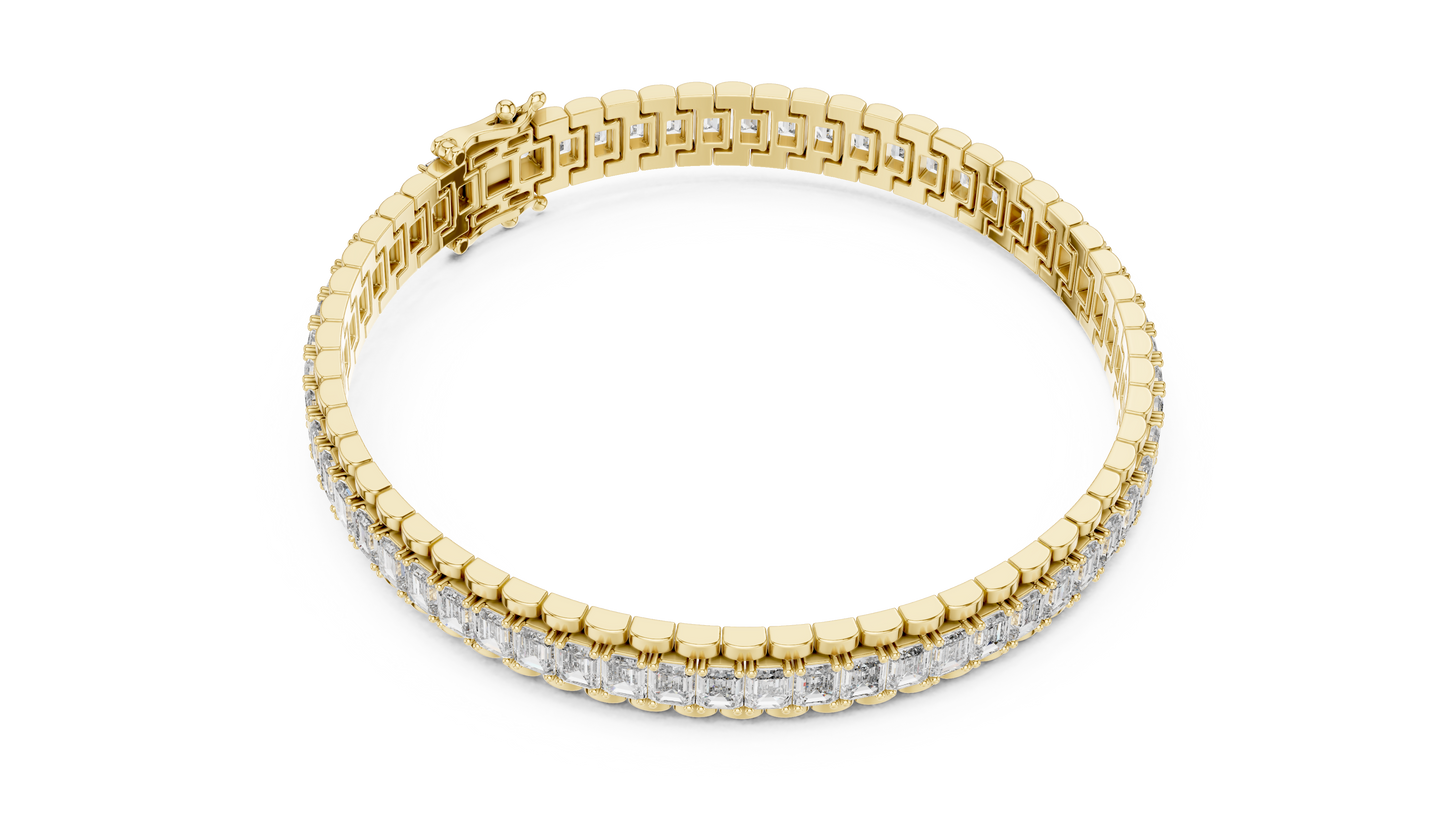 12.00 CTW Lab-Grown East-West Emerald Diamond Tennis Bracelet