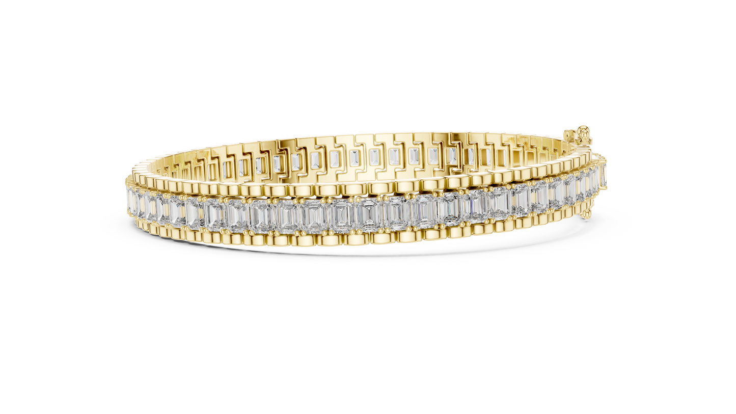 12.00 CTW Lab-Grown East-West Emerald Diamond Tennis Bracelet