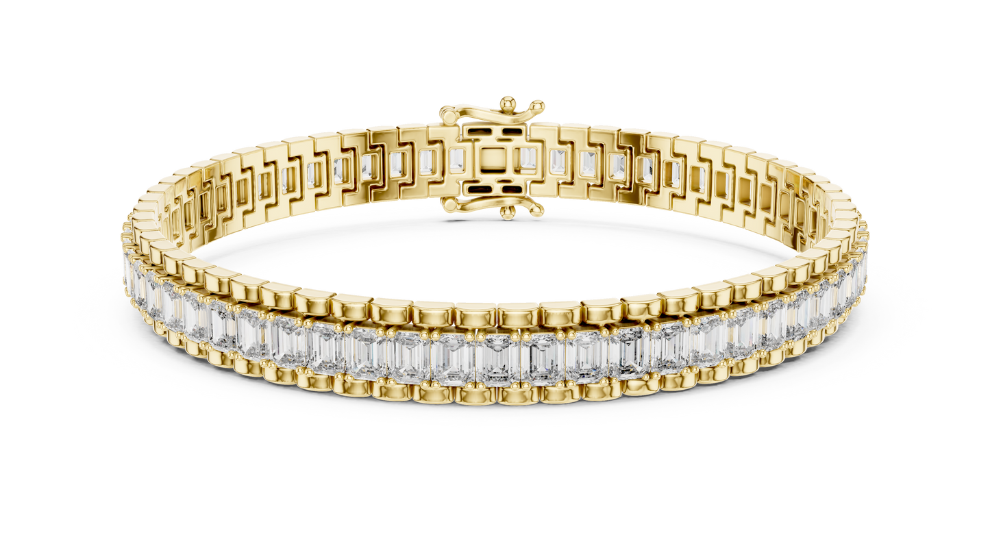 12.00 CTW Lab-Grown East-West Emerald Diamond Tennis Bracelet
