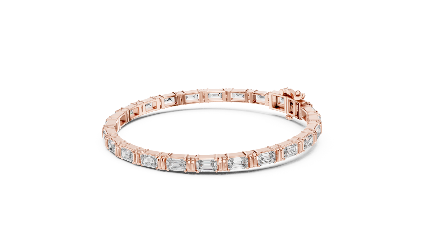 8" Lab-Created Emerald Diamond Bezel Bracelet