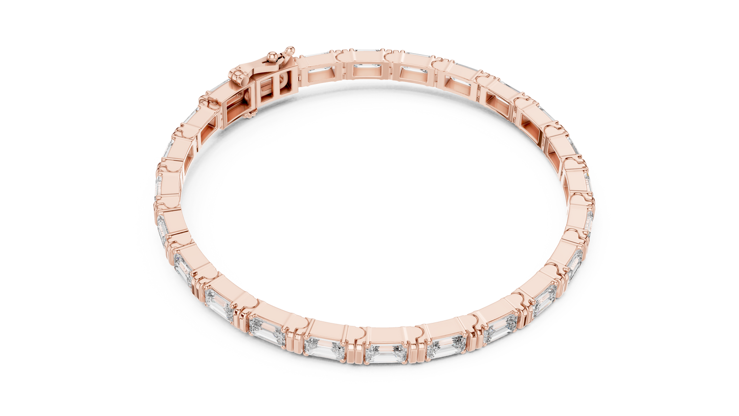 8" Lab-Created Emerald Diamond Bezel Bracelet