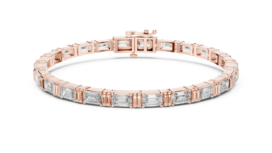 8" Lab-Created Emerald Diamond Bezel Bracelet