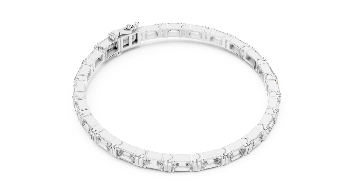 8" Lab-Created Emerald Diamond Bezel Bracelet