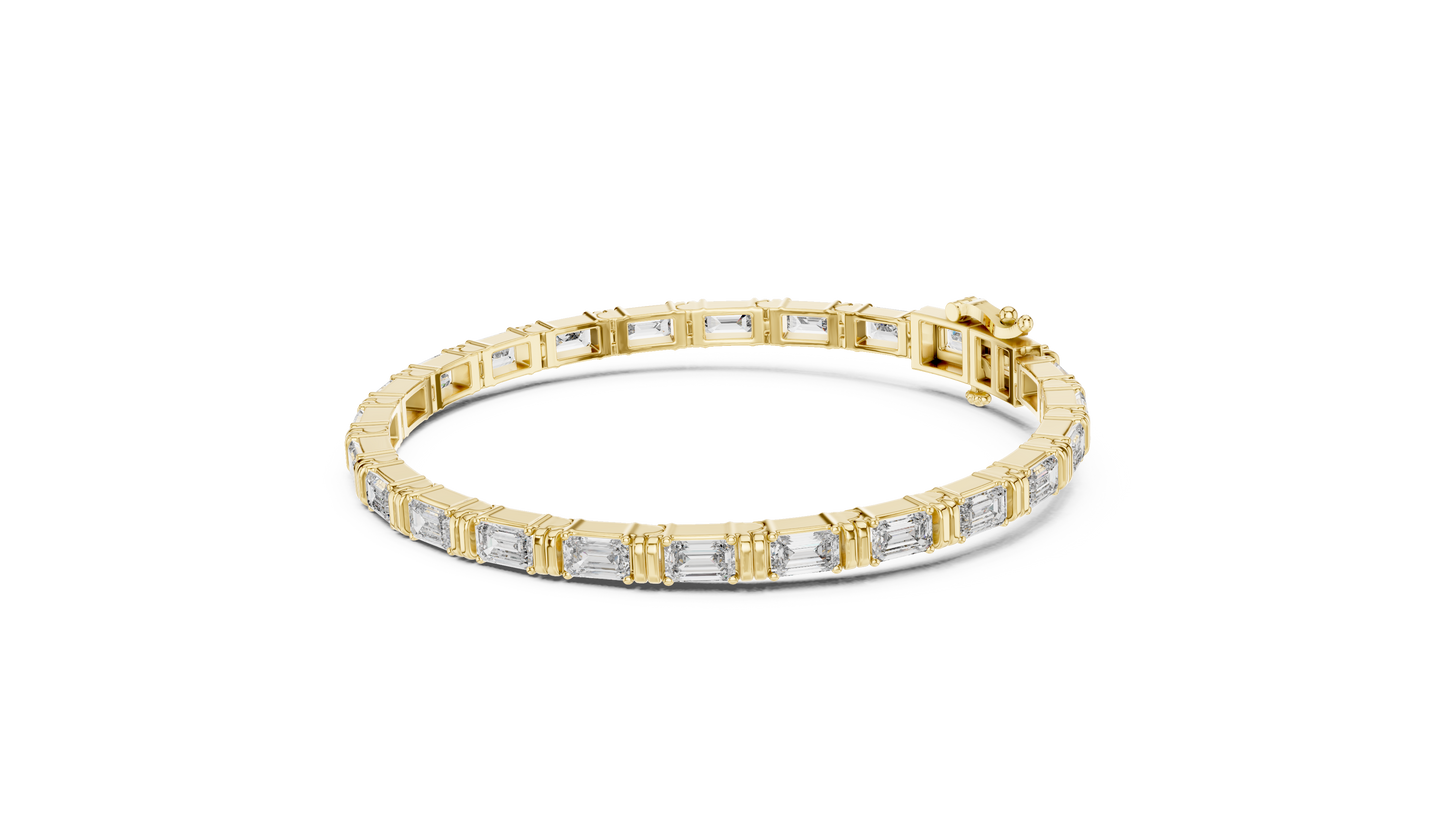 8" Lab-Created Emerald Diamond Bezel Bracelet